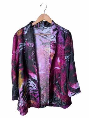 Chico's Silk Multicolor Kimono Size 2 (US Large)